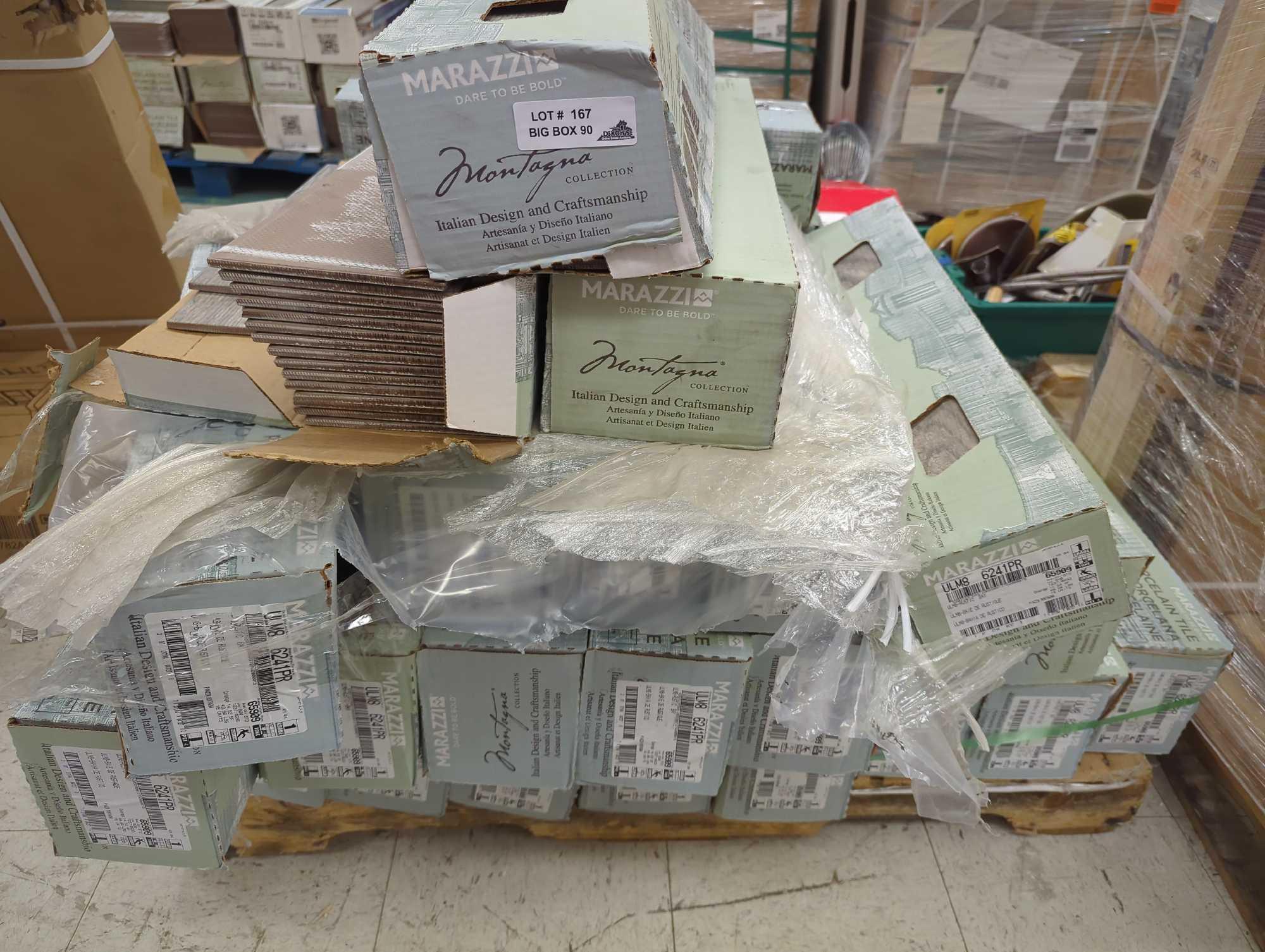 (May Have Some Broken Pieces) Pallet Lot of Approximately 25 Cases of Marazzi Montagna Rustic Bay 6