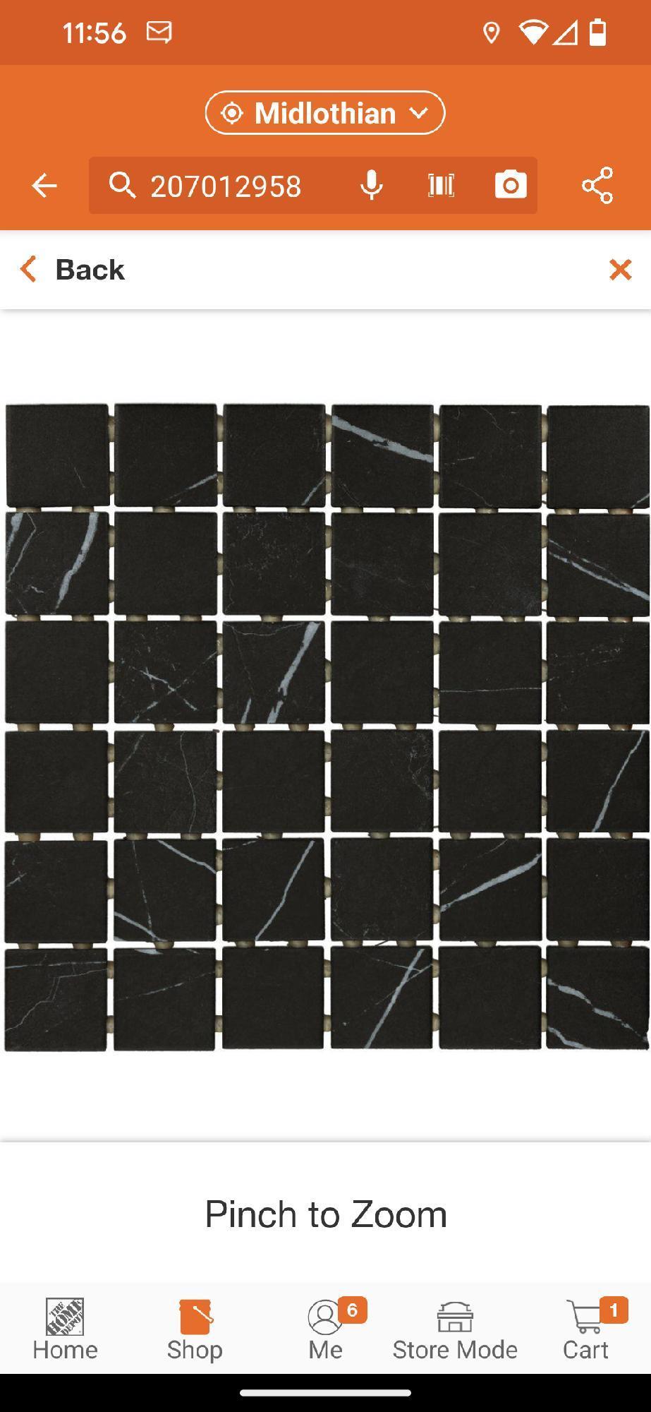 Daltile Restore Black Marble 12 in. x 12 in. Glazed Ceramic Mosaic Tile (10 sq. ft./Case), Appears