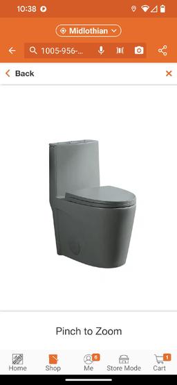30.7 in. H 1-Piece 1.1/1.6 GPF Dual Flush Elongated Ceramic Toilet in Grey with Soft Close Seat,