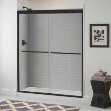 CRAFT + MAIN Cove 60 in. W x 72 in. H Sliding Semi Frameless Shower Door in Matte Black with Clear
