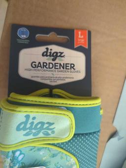 Lot of 3 Items Including 2 Pairs of Digz Gardener Large Glove (Retail Price $15/Each, Appears to be
