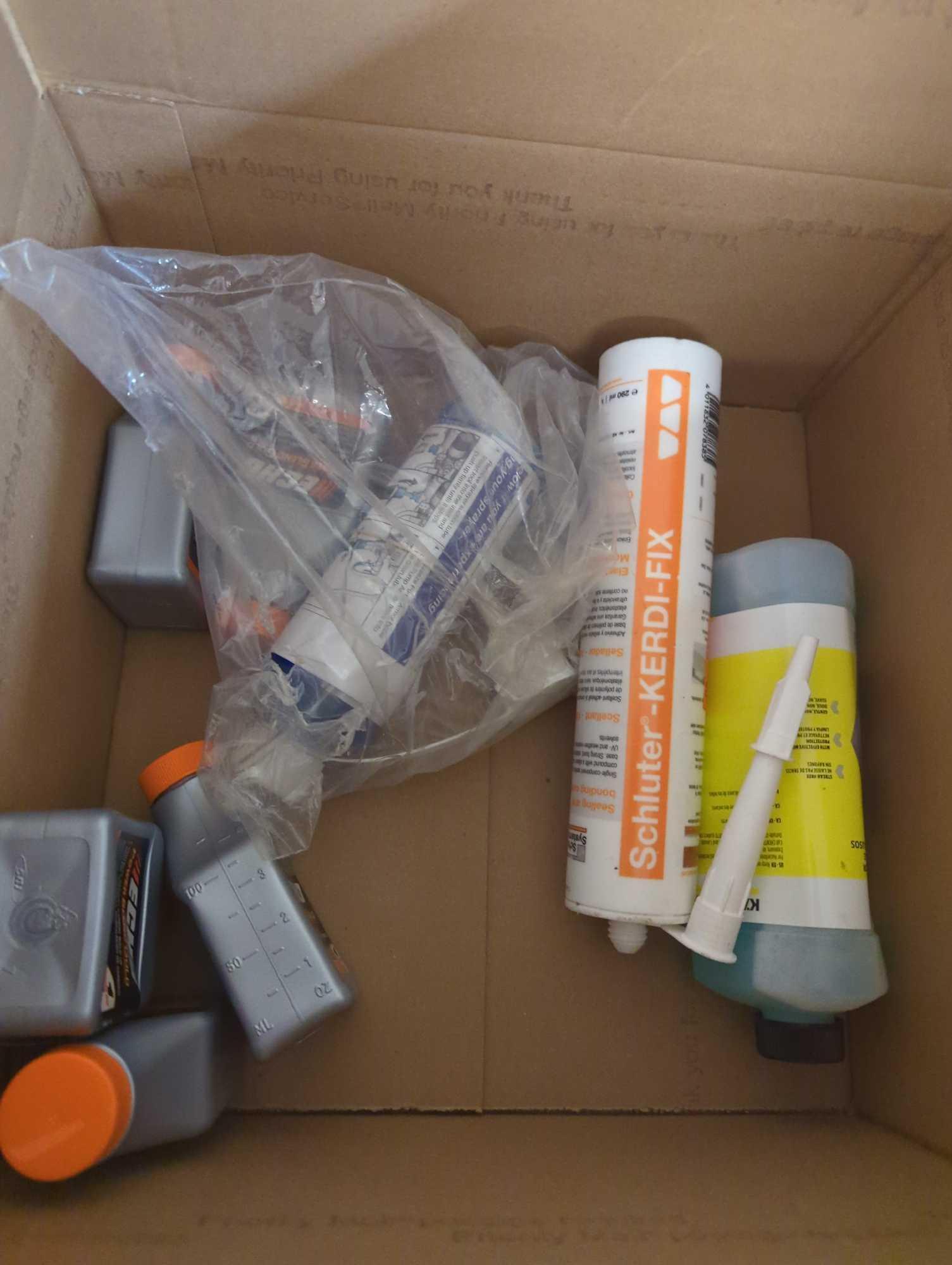 Box Lot of Assorted Items to Include, Bondo 2.75 oz. Cream Hardener Appears to be New in Open