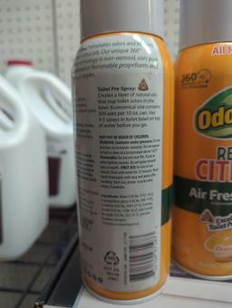 Lot of 2 Cans of OdoBan 10 oz. Orange Real Citrus Air Freshener Spray, Citrus Oil Natural Air