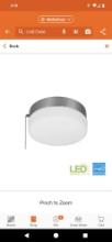 Hampton Bay Hanafin 9 in. Light Brushed Nickel Adjustable CCT Integrated LED Flush Mount with Glass