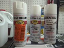 Lot of 3 Cans of Rust-Oleum Stops Rust 12 oz. Protective Enamel Gloss White Spray Paint, Retail
