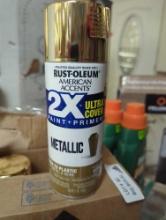 Box Lot of 6 Rust-Oleum Painter's Touch 2X 12 oz. Metallic Golden Ultra Cover General Purpose Spray