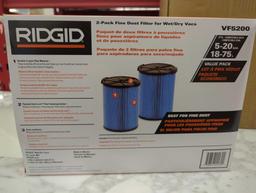 Lot of 2 Boxes of RIDGID Fine Dust Pleated Paper Wet/Dry Vac Replacement Cartridge Filter for Most 5