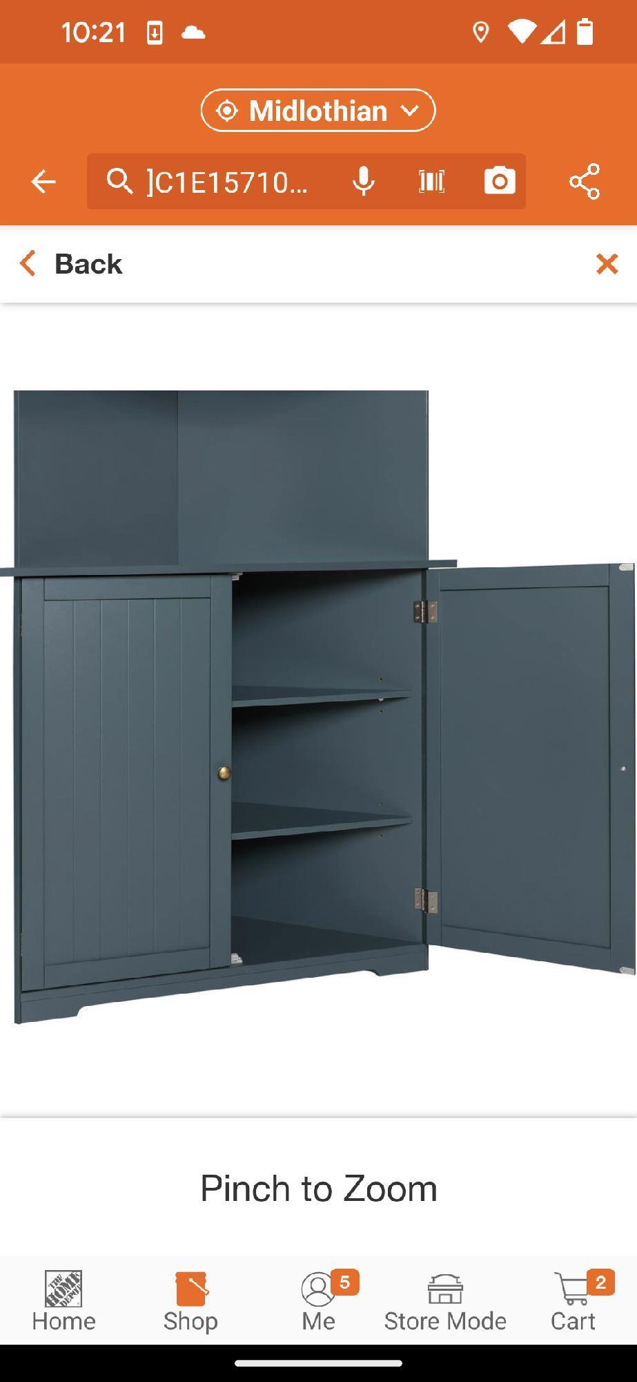 VEIKOUS 18 in. W x 35 in. D x 71 in. H Blue Corner Linen Cabinet Storage with Adjustable Shelves and