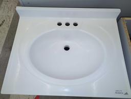 Glacier Bay (Damaged) Single Sink Freestanding Bath Vanity in White with White Cultured Marble Top,