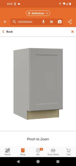 Hampton Bay Shaker Assembled Pull-Out Trash Can Base Kitchen Cabinet in Dove Gray, Dimensions - 18