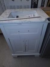 Home Decorators Collection (Damaged) Doveton 24 in. Single Sink Freestanding White Bath Vanity with