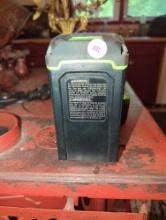 (KIT) GREENWORKS 40 VOLT 4.0AH BATTERY AND CHARGER SET, TESTED WORKS, WHAT YOU SEE IN PHOTOS IS WHAT