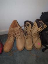 (BR1) 2 PAIRS OF MENS BOOTS TO INCLUDE, WOLVERINE US SIZE 12 BOOTS, AND TIMBERLAND US SIZE 11 BOOTS