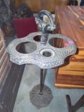 (BR1) CAST METAL SMOKING STAND, NO TOP TRAYS OR ACCESSORIES INCLUDED, 27 1/2"H, DISPLAYS A CHIP IN