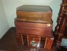 (BR3) - Lot of 3 Wooden Cigar Boxes, Appears to have Some Minor Wear, Box 1 Dimensions - 6" H x 14"