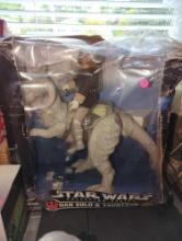(LR) KENNER STAR WARS COLLECTORS SERIES HAN SOLO & TAUNTAUN, DAMAGED BOX, FIGURES APPEAR IN GOOD