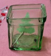 Green Square Vase Jar $1 STS