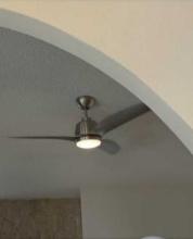 Generation Lighting Avila 54 in. Integrated LED Indoor/Outdoor Brushed Steel Ceiling Fan with Light
