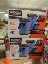 Lot of 2 RIDGID Fine Dust Pleated Paper Wet/Dry Vac Replacement Cartridge Filter for Most 5 Gal and