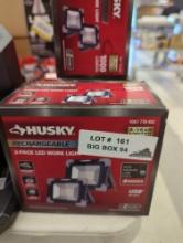 Lot of 3 Husky 1000 Lumen Rechargeable Work Light (2-Pack), Appears to be New in Factory Sealed Box