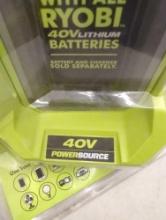 RYOBI 40V 300-Watt Power Source (Tool Only), Appears to be New in Open Package Retail Price Value
