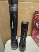 Lot of 2 Hand Held Flashlights To Include, Coast G450, and Husky 5000 Lumens Rechargeable Flash
