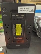 CyberPower 650VA 8-Outlet UPS Battery Backup with USB, Appears to be New in Open Box Retail Price