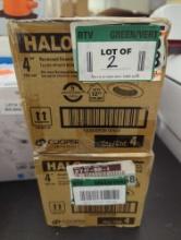 Lot of 2 Boxes Of HALO RL 4 in. Adjustable CCT Canless IC Rated Dimmable Indoor, Outdoor Integrated