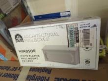 Architectural Mailboxes Windsor White, Small, Plastic, Wall Mount Mailbox, Retail Price $23, Appears