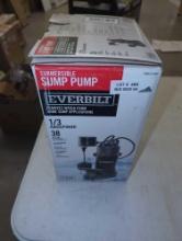 Everbilt 1/3 HP Aluminum Sump Pump Vertical Switch, Retail Price $139, Appears to be Used, What You