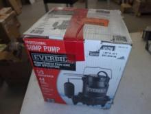 Everbilt 1/3 HP Cast Iron Sump Pump, Retail Price $187, Appears to be Used, What You See in the
