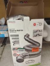 Complete Dryer Vent Hook Up Kit Air Tight 4 in. Pipe and Semi Rigid Duct UL2158A, Appears to be New
