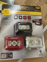 Lot of 2 Packs of Defiant 100 Lumens LED Headlight Combo (3-Pack), Appears to be New in Factory