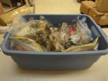 Large blue tote of fishing worm lures. Comes as is shown in photos. Appears to be used. 24"W x