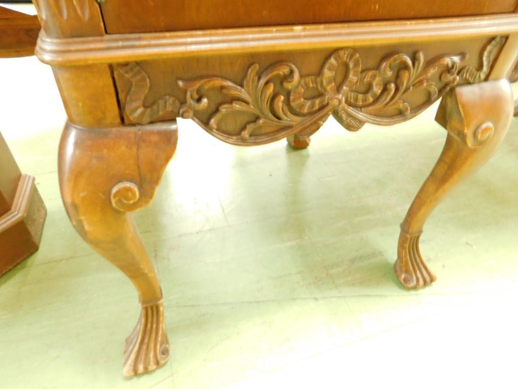 Serpentine Front Claw Foot Mahogany Sideboard
