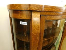 Oak Bow Front China Cabinet