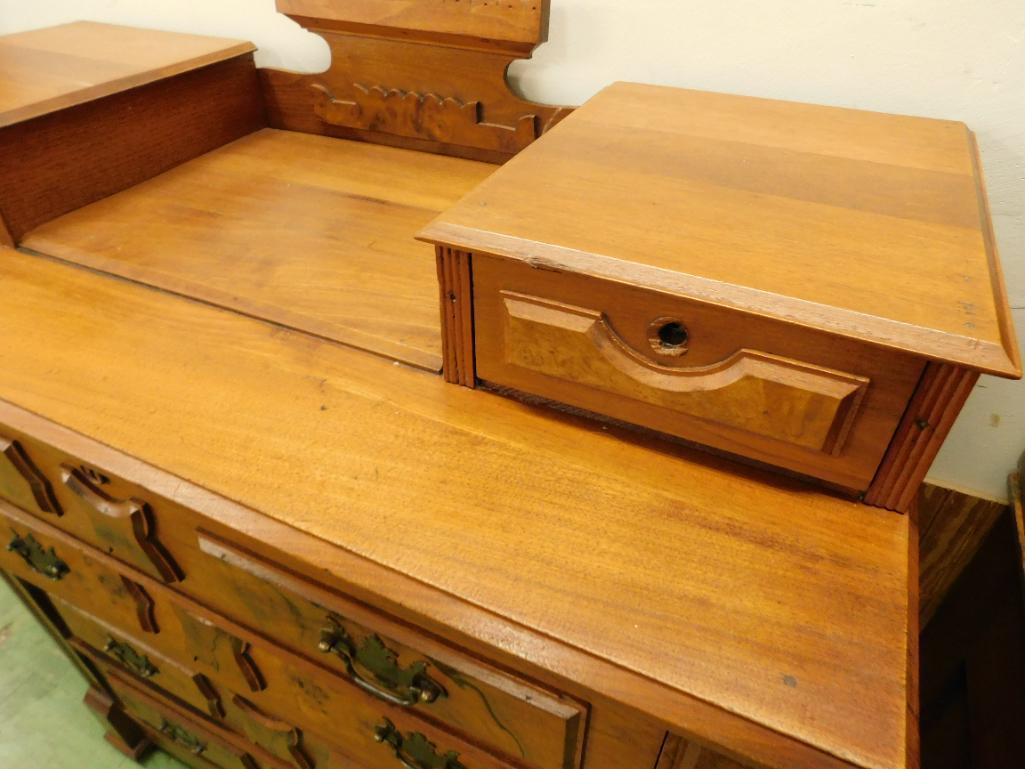 Walnut Victorian 4 Drawer Dresser
