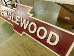 Wood "Englewood" Sign