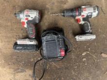 (2) Porter Cable Electric Drills With Battery Pack