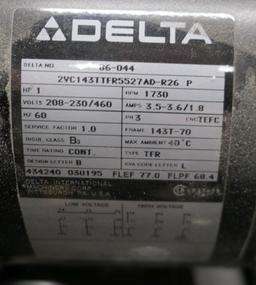 Disc Sander: Delta, 208-230/460V, 3PH, SN 95D93284