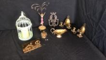 BRASS CANDLE SCONCE, MAIL ORGANZIER, & MORE