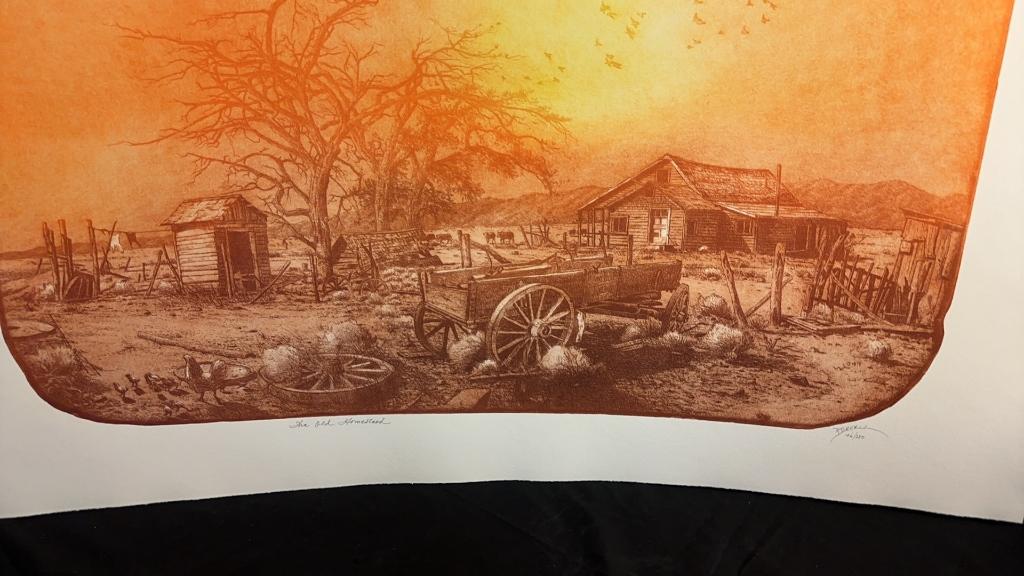 "THE OLD HOMESTEAD" ORIGINAL PRINT BY ROY PURCELL
