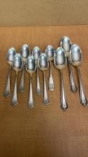 ENGRAVED STERLING SILVER SPOONS, 308gT