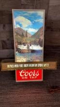 COORS ON TAP VINTAGE WATERFALL LUMINATED SIGN