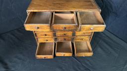 1900s WOOD TABLETOP APOTHECARY CABINET
