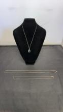 STERLING SILVER CHAINS & PENDANT 6G