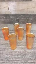 6) MARIGOLD TREEBARK CARNIVAL DRINKING GLASSES