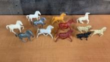 12) 1960s VINTAGE LIDO AND OTHER TOY HORSES
