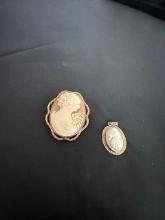 CAMEO BROOCH AND PENDANT
