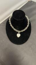TIFFANY & CO. STERLING HEART PENDANT NECKLACE. 67G